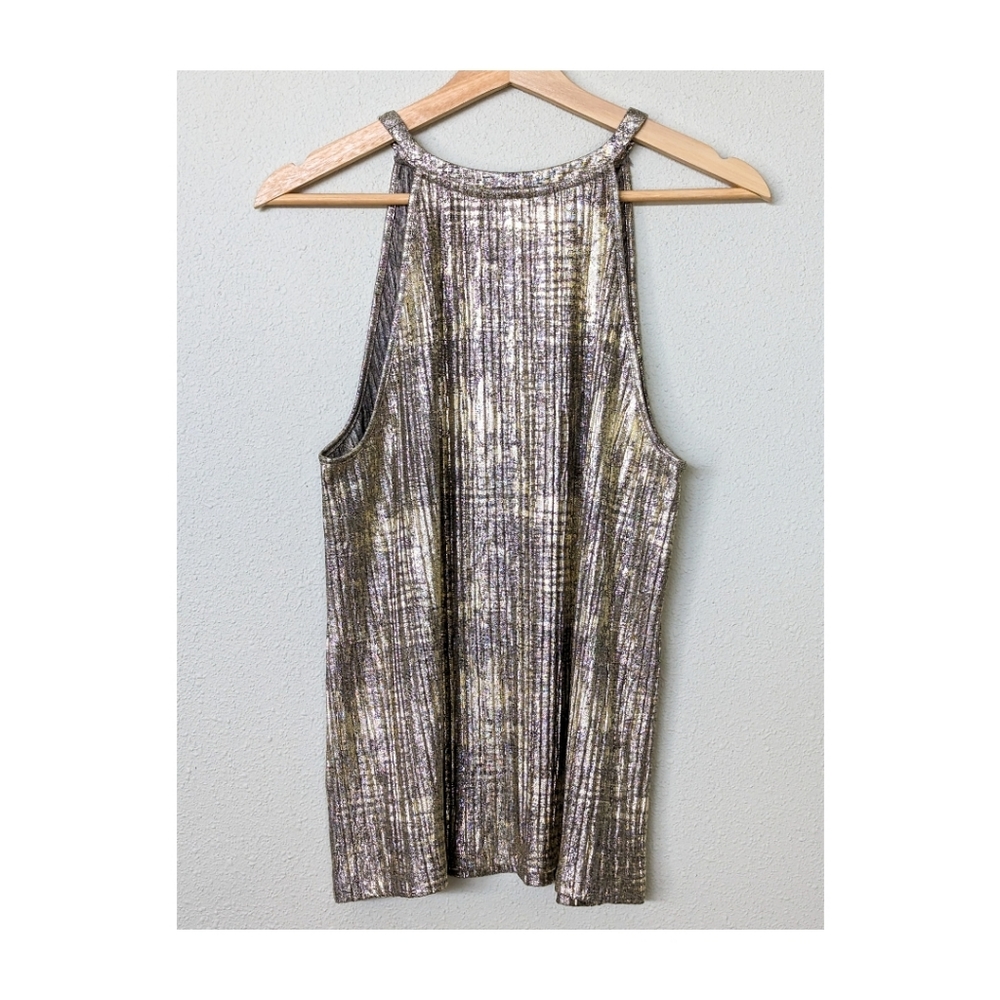 Anthropologie Moulinette Soeurs Shine On Gold Tank Top, Size L